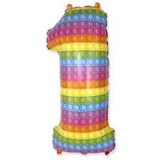 Számok Pop It 1-es szám fólia lufi 69 cm party kellék