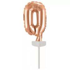 Számok Rose Gold 0-ás szám fólia lufi tortára 13 cm party kellék