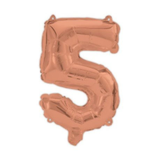 Számok Rose Gold 5-ös szám fólia lufi 95 cm party kellék