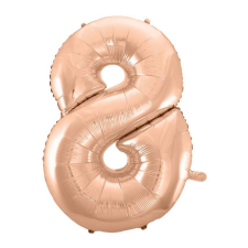 Számok Rose Gold 8-as szám fólia lufi 92 cm party kellék