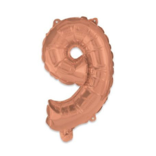 Számok Rose Gold 9-es szám fólia lufi 95 cm party kellék