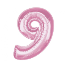 Számok Rózsaszín 9-es Light Pink szám fólia lufi 92 cm party kellék