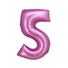 Számok Rózsaszín Satin Pink 5-ös szám fólia lufi 76 cm party kellék