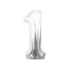 Számok Silver, Ezüst 1-es szám fólia lufi 85 cm