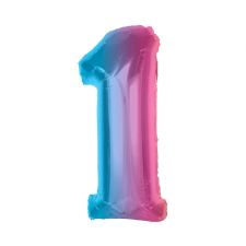 Számok Színes 1-es Rainbow szám fólia lufi 92 cm party kellék