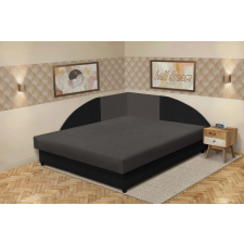  Szandra saroktámlás franciaágy fekete és kvarcszürke szövet lenyűgöző 4 méretben ágy és ágykellék