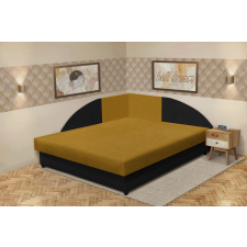  Szandra saroktámlás franciaágy fekete és őszarany szövet lenyűgöző 4 méretben ágy és ágykellék