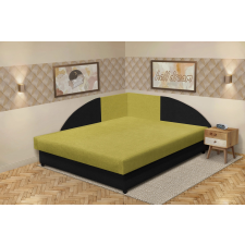  Szandra saroktámlás franciaágy fekete és őszi levélzöld szövet lenyűgöző 4 méretben ágy és ágykellék