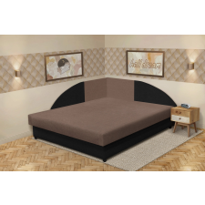  Szandra saroktámlás franciaágy fekete és pasztell taupe szövet lenyűgöző 4 méretben ágy és ágykellék