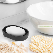  Szappantartó, matt fekete fürdőszoba kiegészítő