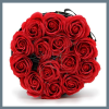  Szappanvirág ajándékcsokor - 14 piros rózsa - kerek dobozban GSFB-03