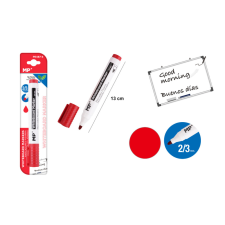 Szárazon törölhető marker táblához - piros filctoll, marker
