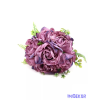  Szárított hatású rózsa csokor 7 ágú 30 cm - Lila