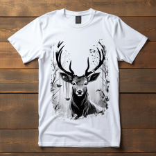 Szarvas póló (Férfi)(Fekete-fehér) férfi póló