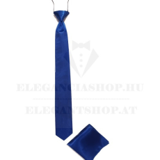  Szatén gumis nyakkendő szett - Királykék