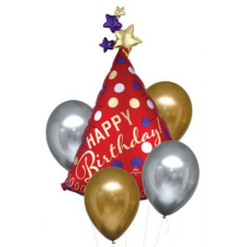 Szatén Luxe Happy Birthday fólia lufi 5 db-os szett party kellék