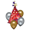  Szatén Luxe Happy Birthday fólia lufi 5 db-os szett