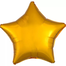 Szatén Metallic Gold csillag fólia lufi 48 cm party kellék