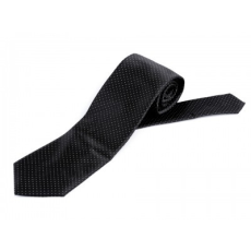  Szatén pöttyös nyakkendő - Fekete