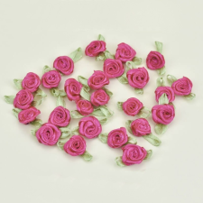 Szatén rózsafejek 2cm 5db/cs. magenta dekorációs kellék