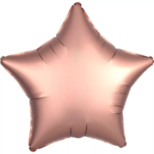 Szatén Silk Rose Copper csillag fólia lufi 48 cm party kellék
