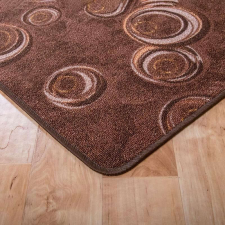 Szegett szőnyeg 200x300 cm – Barna színben kör mintával lakástextília