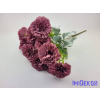  Szegfű 7 ágú 14 fejes selyem csokor 46cm - Sötét Mályva