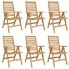  Szék 6 pcs Barna 64.5 x 52 x 108 cm Tömör Teakfa