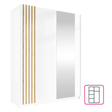  Szekrény, 2D-150, fehér/artisan tölgy, BAJADERO TYP 1 bútor