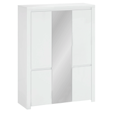  Szekrény 5D tükörrel, fehér fényes, LINDY bútor