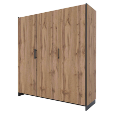  Szekrény, háromajtós, wotan tölgy/fekete, AMONI 3D bútor