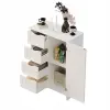 Szekrény, könyvespolc, fiókos szekrény, fürdőszoba, előszoba, tetőtér, 3 fiók, fehér, magasság 80 cm