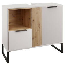  Szekrény mosdó alá, fehér/artisan tölgy, CUBO CUB03 fürdőszoba bútor