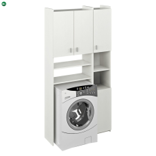  Szekrény mosógép fölé polcokkal, fehér, MIRALI fürdőszoba bútor