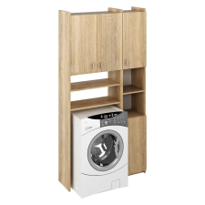  Szekrény mosógép fölé polcokkal, sonoma tölgy, MIRALI fürdőszoba bútor