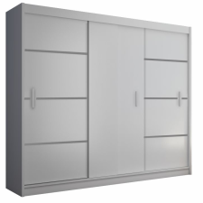  Szekrény tolóajtóval, fehér/fekete, MERINA 250 bútor