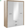  Szekrény Tükörrel Tölgy/Fehér Színben GAMA 165 cm