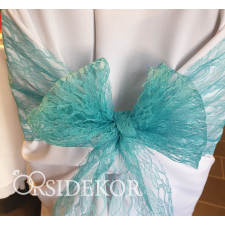 Székszoknya masni  türkizkék ,csipke masni székre , székszoknyához dekorációs kellék