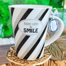 Személyre szabott porcelán bögre "Keep calm and SMILE" üzenettel bögrék, csészék