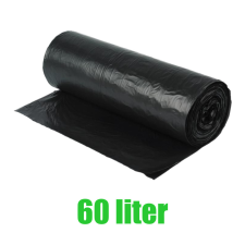 Szemeteszsák 60 liter 60 x 70 cm 20 db/tekercs fekete tisztító- és takarítószer, higiénia