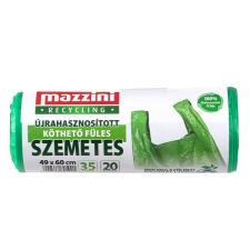  Szemeteszsák újrahasznosított MAZZINI 35L köthető füles 20 darabos tisztító- és takarítószer, higiénia