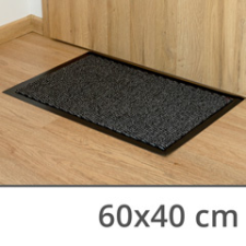 Szennyfogó szőnyeg, lábtörlő, gumírozott hátoldallal (60x40 cm) antracit lakástextília