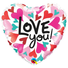  Szerelem Converging Hearts fólia lufi 46 cm party kellék