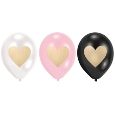 Szerelem Heart léggömb, lufi 6 db-os 9 inch (22,8 cm) party kellék
