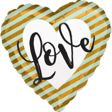Szerelem Love Fólia lufi 43 cm csíkos party kellék