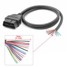 Szerelhető OBD2 kábel 16pin csatlakozó 100cm - male mérőműszer