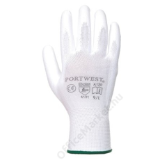 . Szerelőkesztyű, tenyéren mártott, 10-es méret, fehér (MED064)