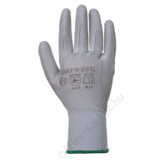. Szerelőkesztyű, tenyéren mártott, 9-es méret, szürke (MED060)