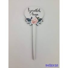 Szeretlek anya napjára díszes tábla 15x5cm - beszúró dekorációs kellék