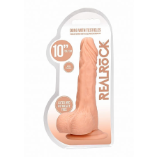 szexvital.hu RealRock Dong 10 - élethű, herés dildó (25cm) - natúr műpénisz, dildó